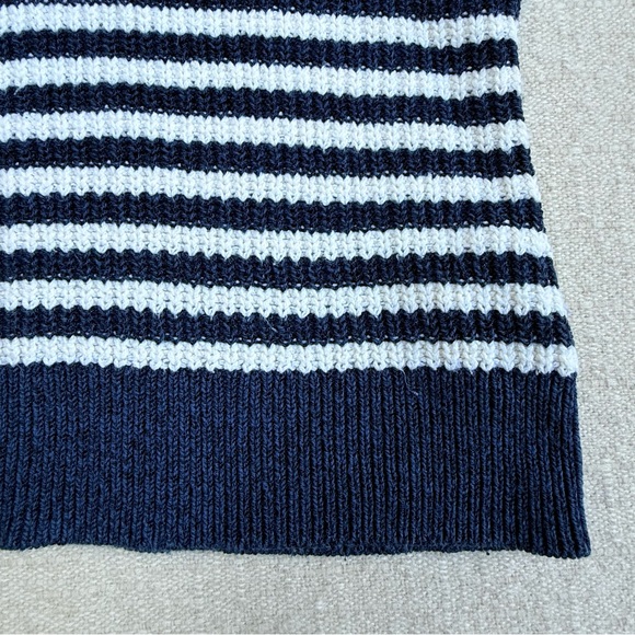 Maeve Stripe Sweater Puff Tee Nautical Navy Blue Sailor Short Sleeve Top Anchor - Picture 10 of 14